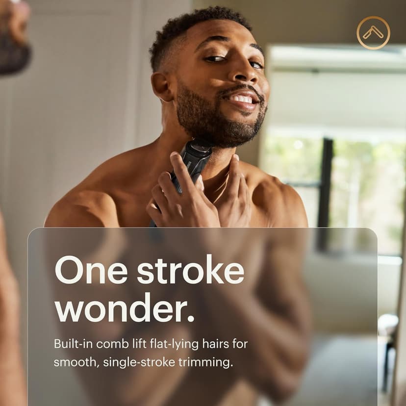 MANSCAPED MANSCAPED® The Beard Hedger® Premium Men's Beard Trimmer, 20 Length Adjustable Blade Wheel, Stainless Steel T-Blade for Precision Facial Hair Trimming, Cordless Waterproof Wet/Dry Clipper