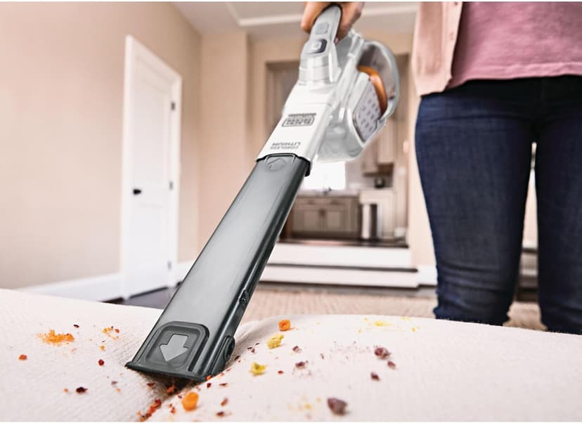 BLACK+DECKER Dust Buster Hand Held Vacuum Cordless Rechargeable, Portable Vacuum for Car, Extended Runtime, Powerful Suction, Extra Long Crevice Tool, AdvancedClean+ (HHVK320J10)