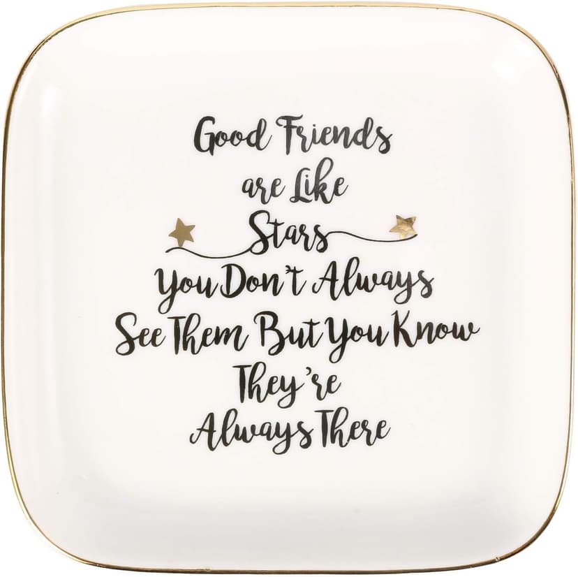 Scwhousi Ring Dish Jewelry Tray for Friend Mom Sister Maid of Honor,Birthday Mother's Day Christmas Gifts
