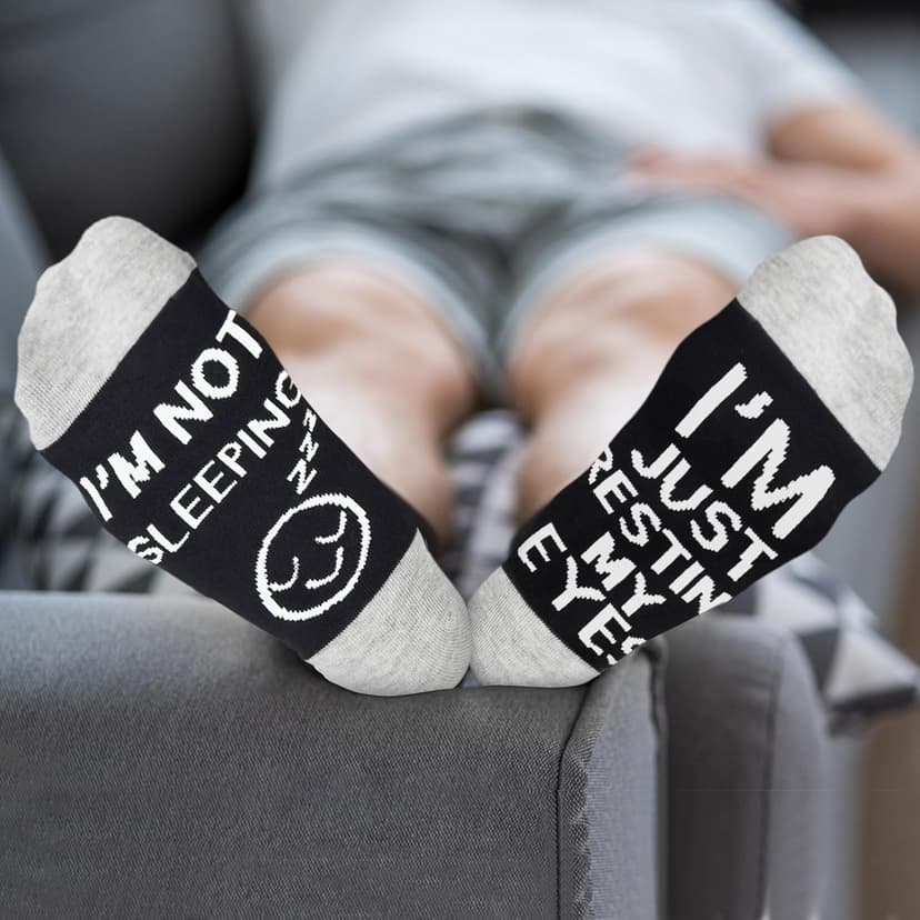 Dealswin Birthday Gifts for Men Dad Fathers Him Husband, I'm Not Sleeping I'm Just Resting My Eyes Socks