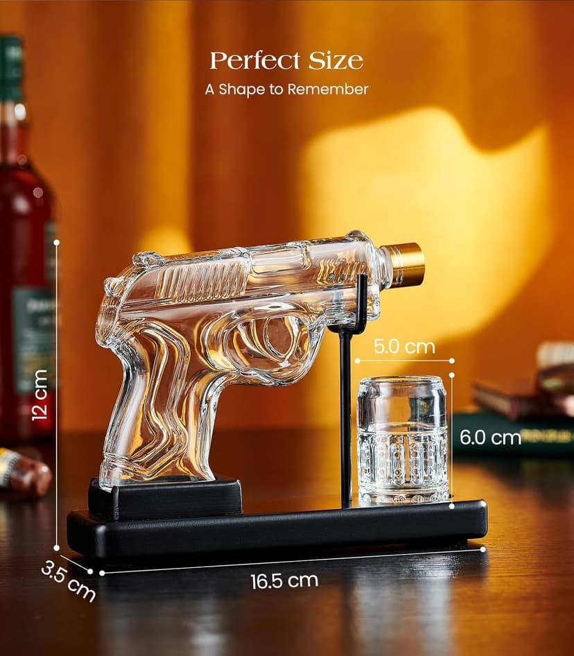 Birthday Gifts for Men Dad, Kollea Gun Whiskey Decanter Sets for Men, Shot Glass, Funny Gift Idea for Him Brother, Liquor Dispenser for Bar, Alcohol, Anniversary, Christmas, Military Present, Cave