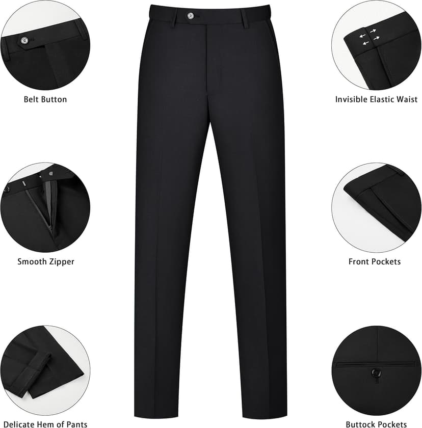 Mens Suit 2 Piece Suits for Men One Button Slim Fit Solid Jacket & Pants Tuxedo Set Business Wedding Party
