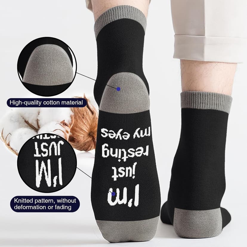Dealswin Birthday Gifts for Men Dad Fathers Him Husband, I'm Not Sleeping I'm Just Resting My Eyes Socks
