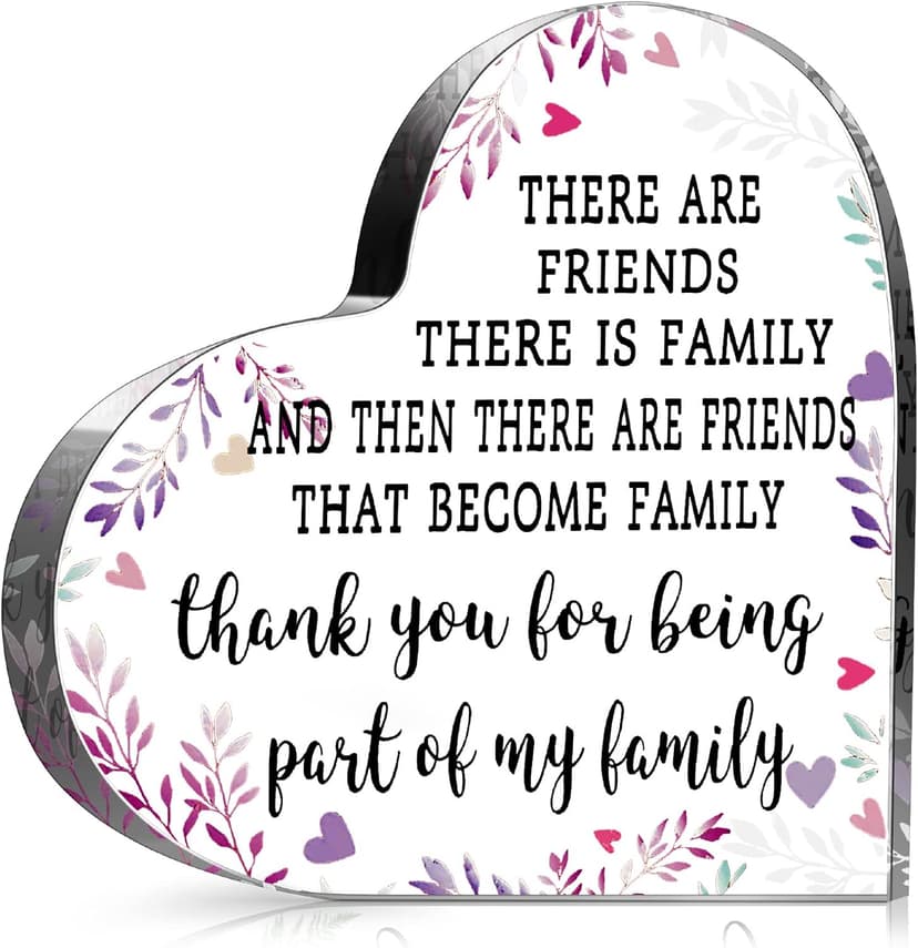 Christmas Friendship Gift for Women Girls Going Away Best Friend Birthday Gifts Friend Acrylic Plaque for Coworker Retirement Christmas Keepsake Decor(Heart)