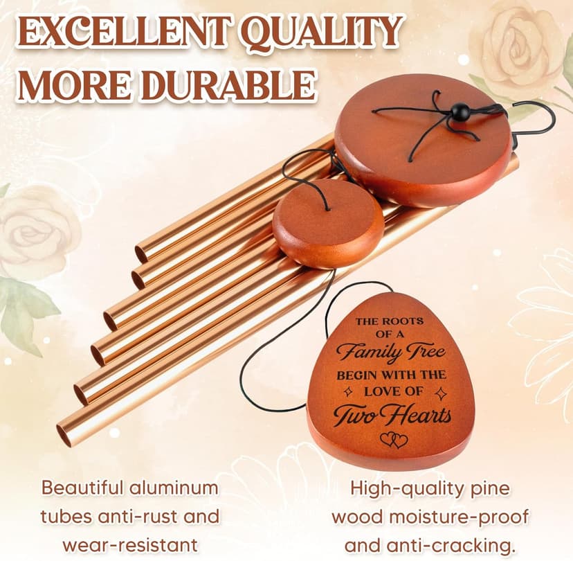 50th Anniverasry Wedding Gifts Wind Chimes, Anniversary Golden Gift for Couple, Wife, Husband, Romantic 50 Years Presents for Parents, Friends, Grandparents