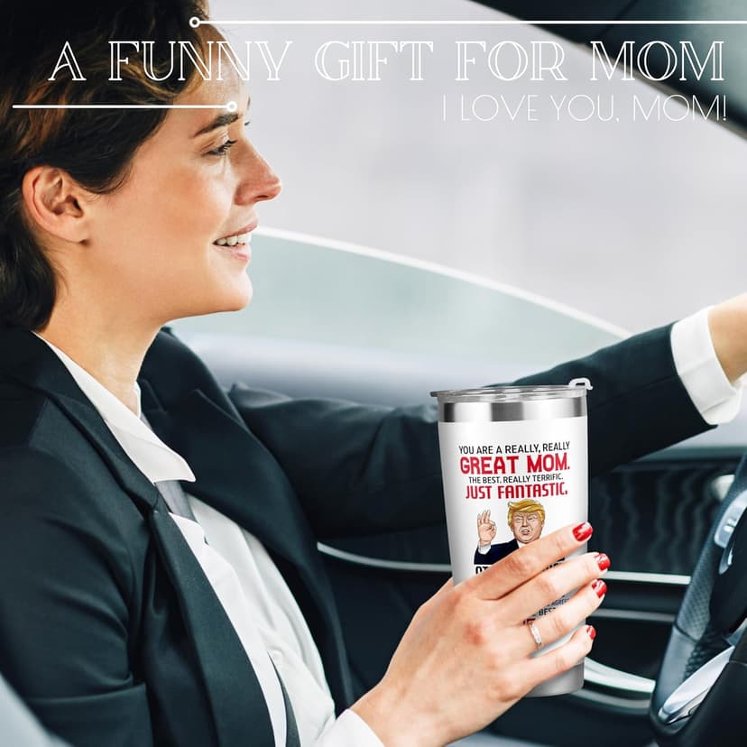 Gifts for Mom from Daughter Son - Christmas Gifts for Mom Wife - Birthday, Christmas, Valentines Day Gift for Moms - Gift for Mama, Moms, Mother - 20 Oz Stainless Steel White Tumbler