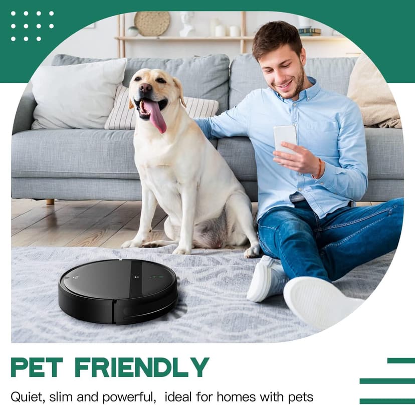 Robot Vacuum and Mop Combo, App/Alexa Control, Smart Robot Vacuum Cleaner, Ultra-Thin, Automatic Recharge Robotic Vacuum Cleaner for Pet Hair/Carpet/Hard Floor