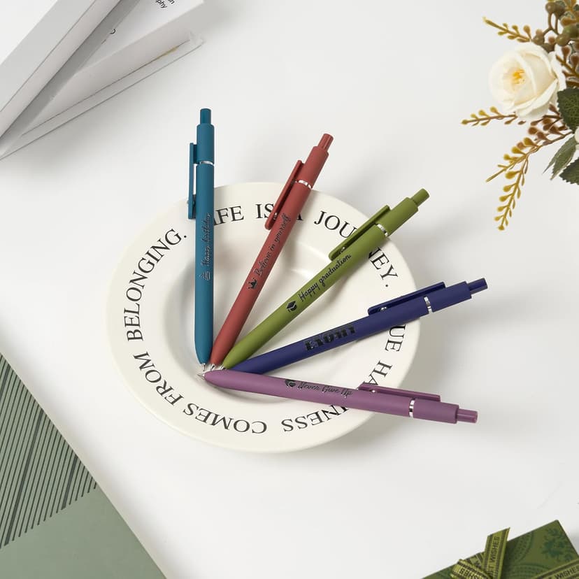 ENOMY Personalized Ballpoint Pens with Logo/Name/Text, Black Ink Custom Engraved Pen in Bulk, Ideal for Christmas Gifts, Birthday Presents, College, Offices & Businesses