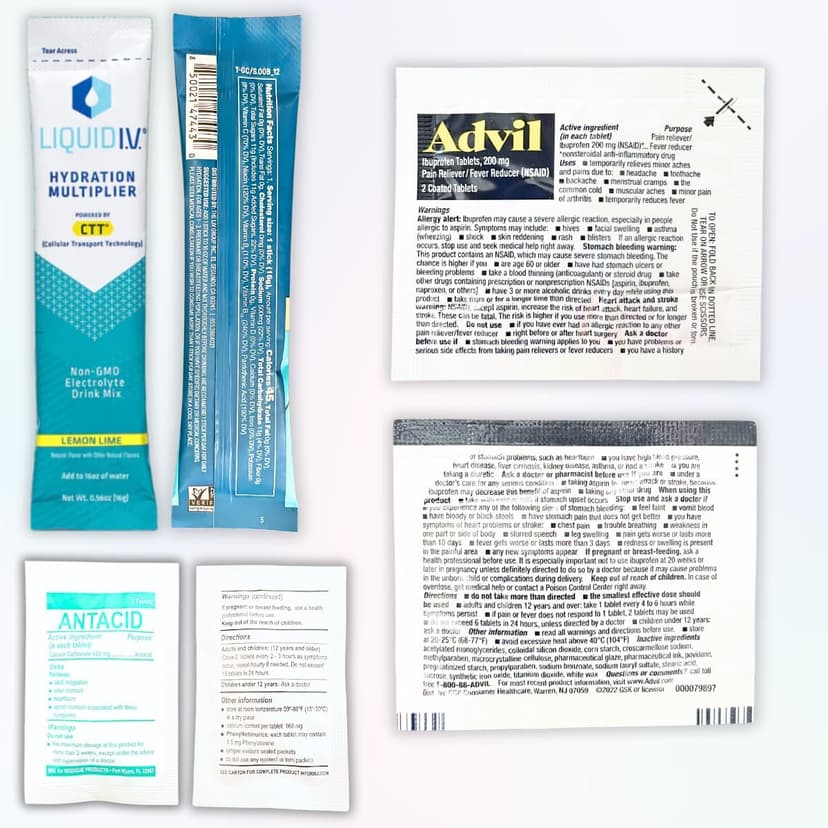 Hangover Kit (1 Pack) Pre Filled Party Favors, Goodie Bags, Gift for Bachelorette, Wedding, 21st Birthday, Girls Trip and All Celebrations