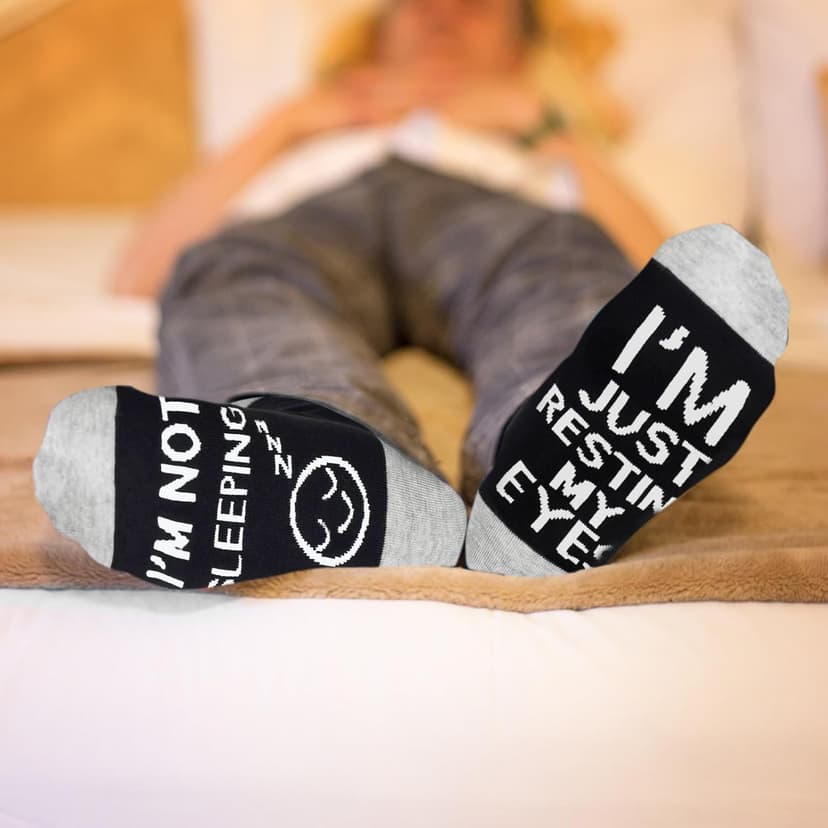 Dealswin Birthday Gifts for Men Dad Fathers Him Husband, I'm Not Sleeping I'm Just Resting My Eyes Socks