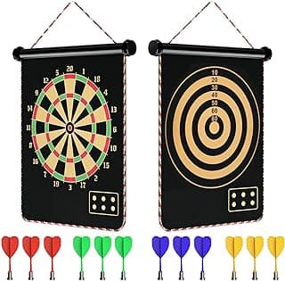 Mixi Magnetic Dart Board Outdoor Game for Kids with 12 Darts, Best Toys Gifts for Teenage Boys Girls Age 5 6 7 8 9 10 11 12 13 14 15 16 Years