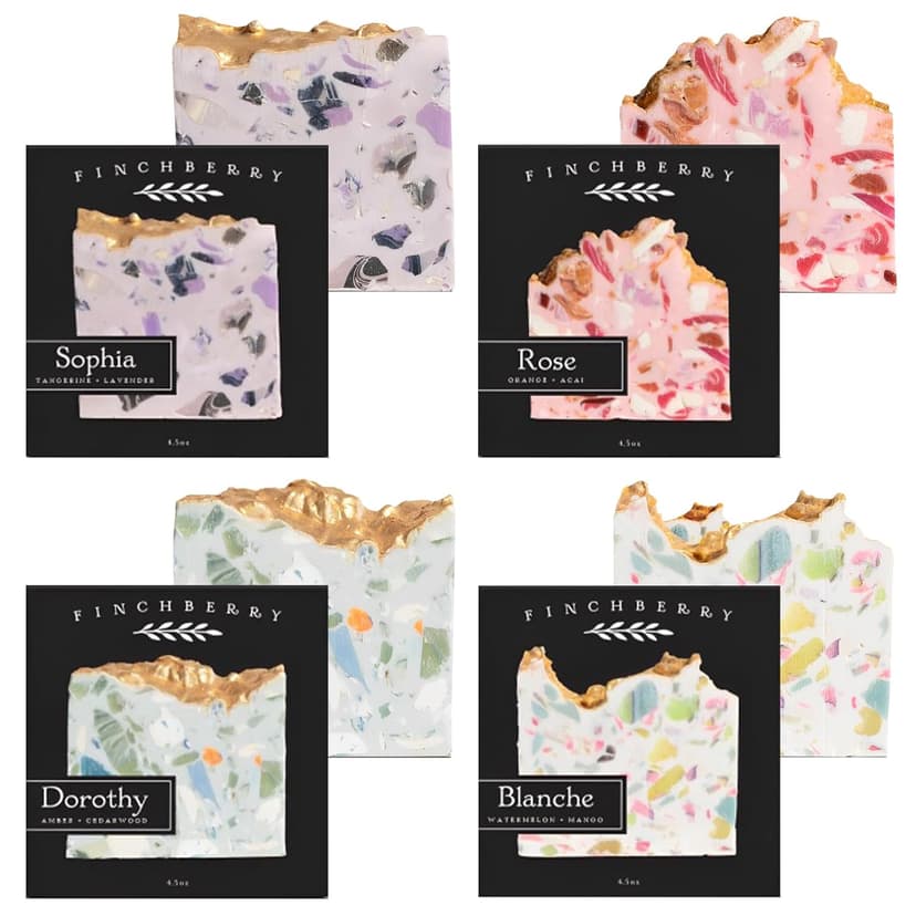 FinchBerry Thank You for Being a Friend Gift Set – Best Friends & Friendship Gifts for Women & Men – Includes 4 Handmade Natural Bar Soaps (4.5 oz Each)