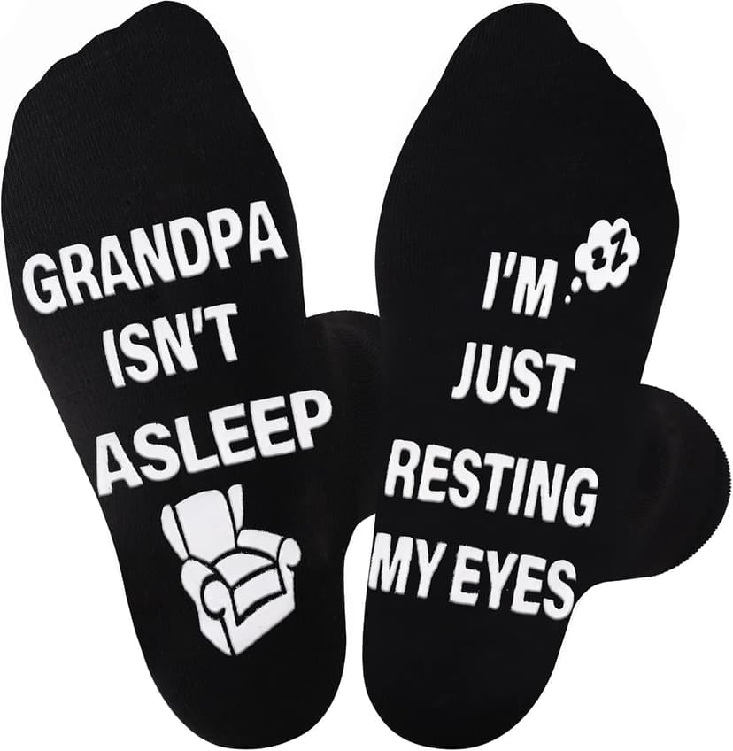 Jeasona Grandpa Gifts Funny Gifts for Grandpa Birthday Novelty Non-slip Socks