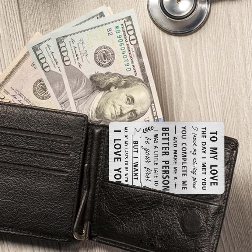 Alotozo Groom Gifts from Bride, Husband Wedding Gift from Wife, Engraved Wedding Card to My Love, Wedding Day Keepsake