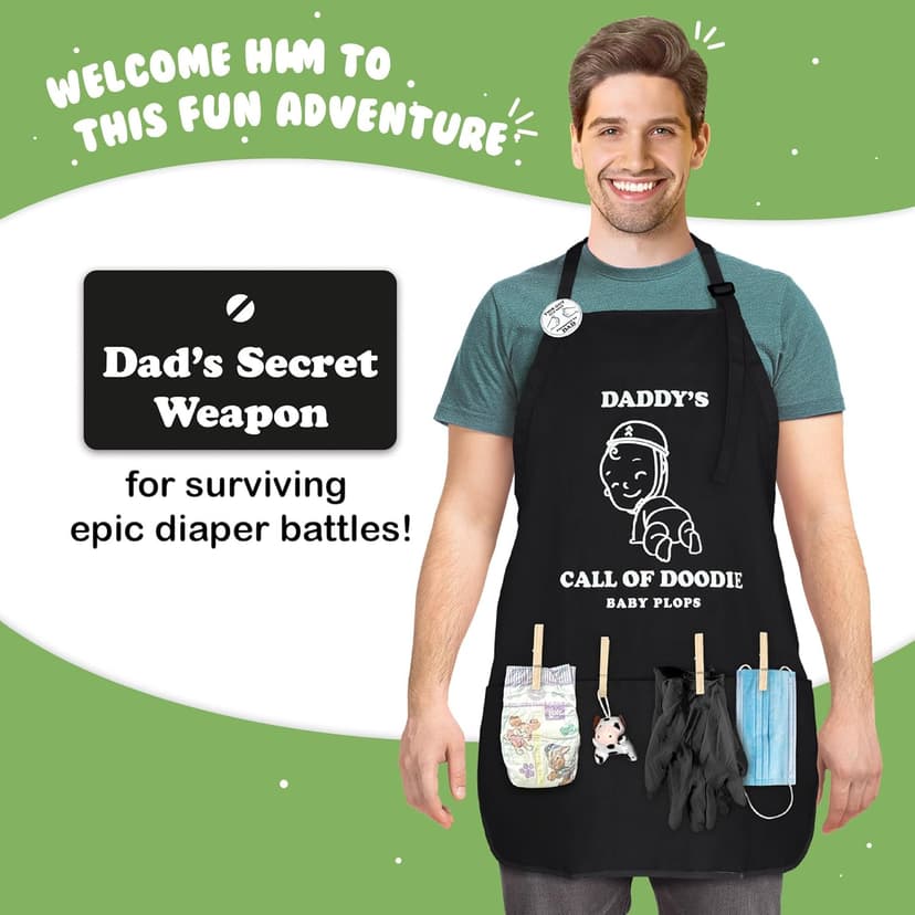 MUNIFICENCE APRON DADDY TO BE GAG GIFT, BABY SHOWER FUNNY ACTIVITY, GENDER REVEAL, NEW DADDY