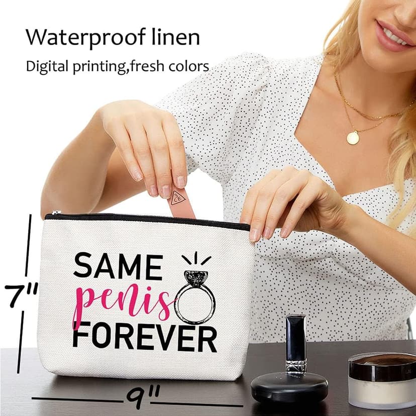 Blue Leaves Fun Bridal Shower Gifts,Fun Engagement Gifts,Bridal Shower Gifts for Bride,Bachelorette Party Gifts- Toiletry bag, Makeup Bag Gifts