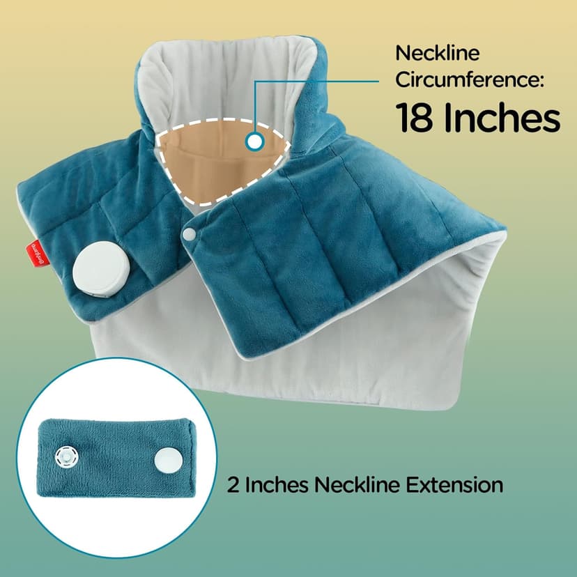 Comfytemp Heating Pad for Neck and Shoulders and Back, 2.6lb Weighted Electric Heat Pad for Pain Relief, Large FSA Eligible Heated Wrap, 9 Heat Settings, 11 Auto-Off, Gifts for Women Men Mom Dad