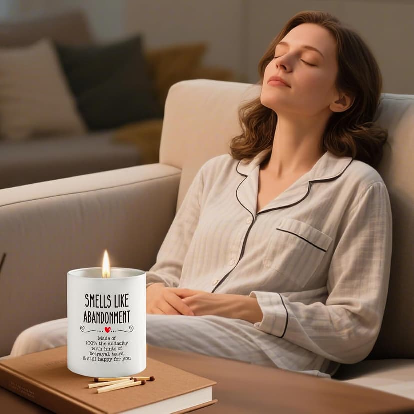 Farewell Retirement Gift for Coworker Friend, 10OZ Funny Leaving Candle Gifts, Moving Away Going Away Goodbye Gifts for Women Coworkers Work Bestie, Smells Like Abandonment Scented Soy Candle