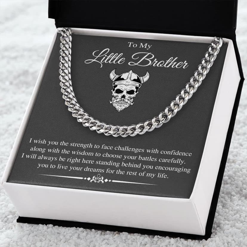 Stainless Steel Cuban Chain Necklace for Brother - Sentimental Birthday Gift from Sister - Men's Gold Silver Necklace for Christmas