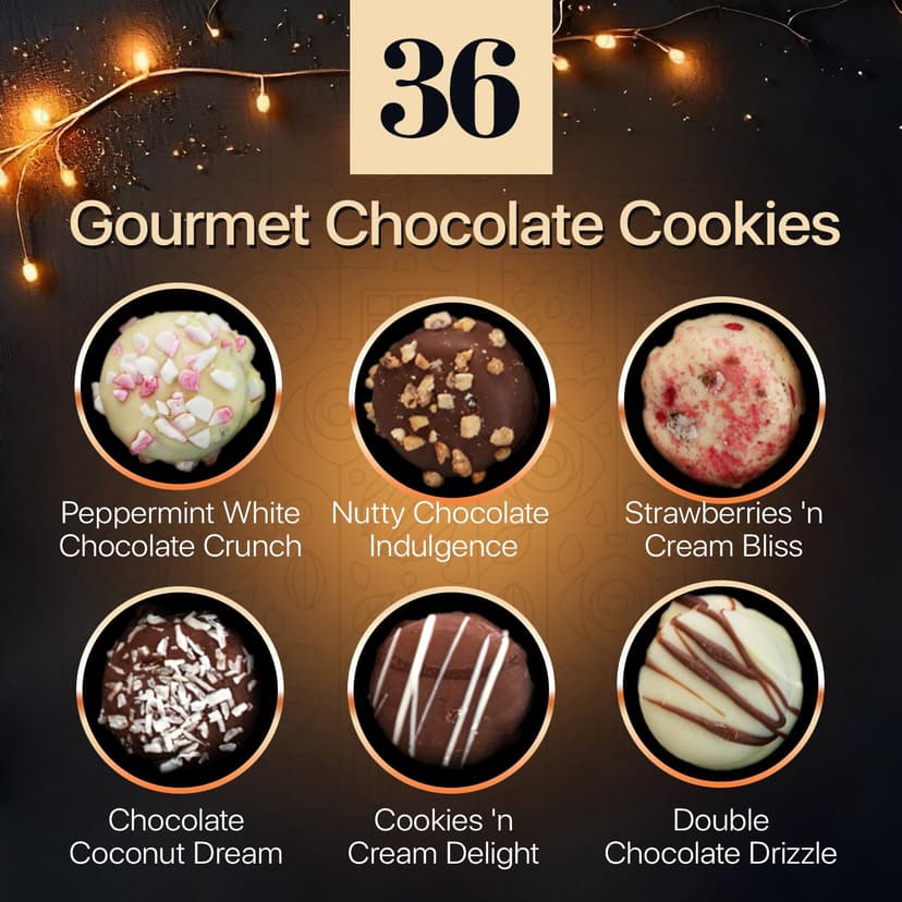 Christmas Cookie Gift Basket - 36 Gourmet Christmas Cookies | Holiday Cookies, Christmas Gift Ideas for Coworkers, Family, and friends - Made in USA