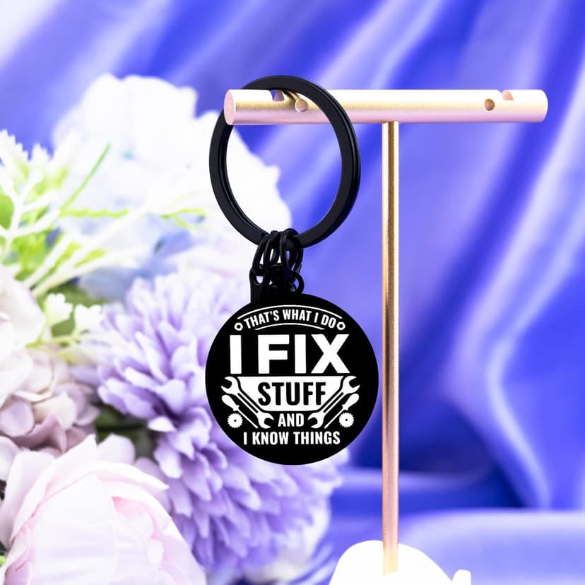 Cool Mechanic Gifts for Men Unique Maintenance Man Gifts for Him Handyman Construction Worker Carpenter Machinist Dad Keychain Thoughtful Christmas Birthday Fathers Day Presents