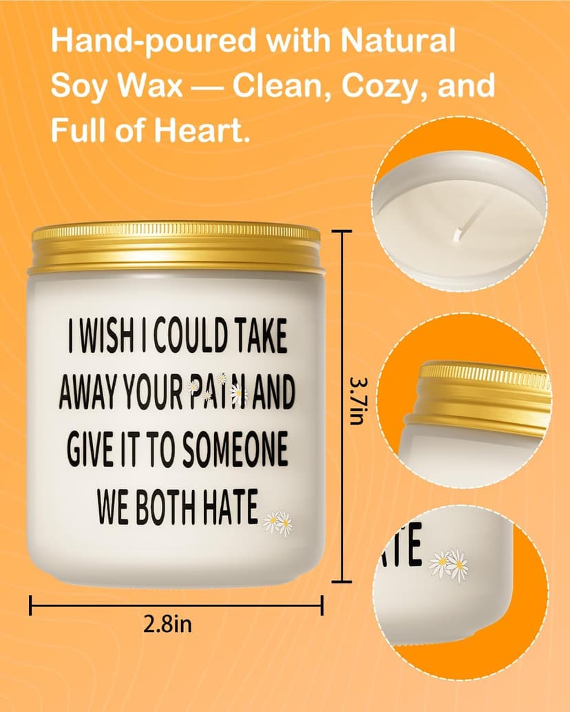 Get Well Soon Gifts for Women Men, Funny Present for Her Him After Surgery, Feel Better Candle Gift for Mom Sick Friends, Recovery, Sympathy, Cancer Comfort, Grieving, Divorce, Thinking of You Gift