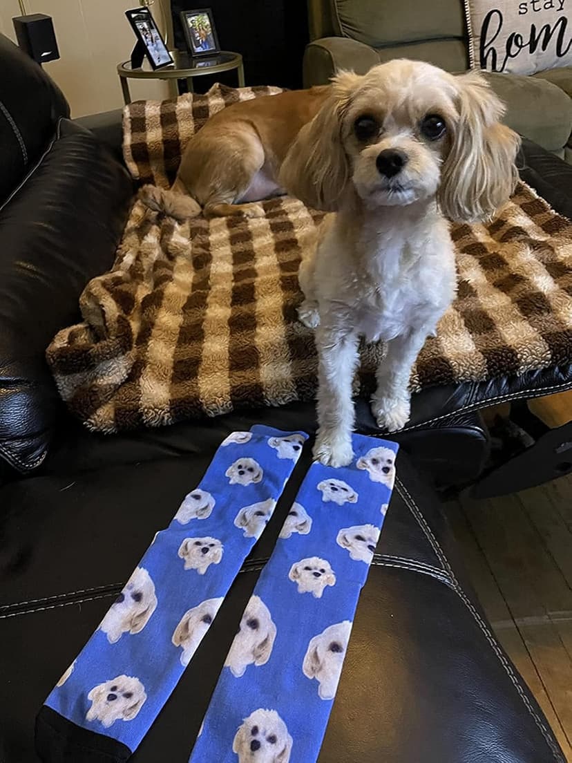 TinyName Custom Socks with Faces Personalized Face Sock with Text Customized Funny Socks for Men and Women