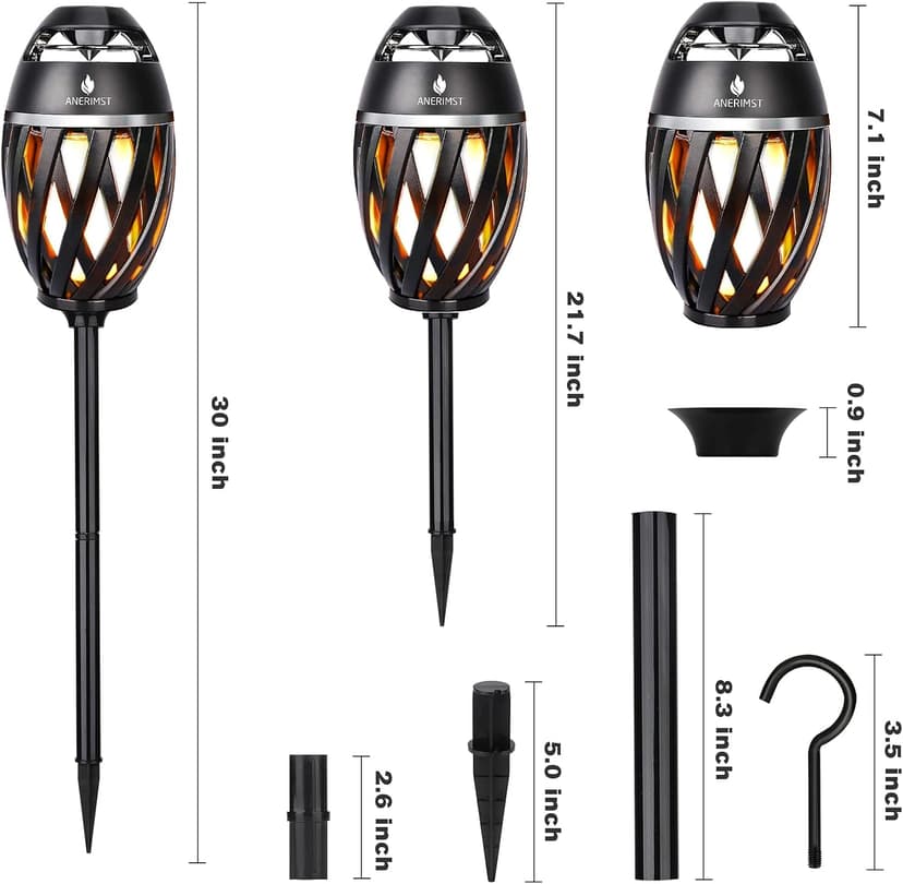 ANERIMST Unique Gifts for Men, Outdoor Bluetooth Speaker Waterproof Wireless with Torch LED Light, Birthday Gift for Boyfriend Him Dad, Cool for Garden, Patio, Outside (Black)