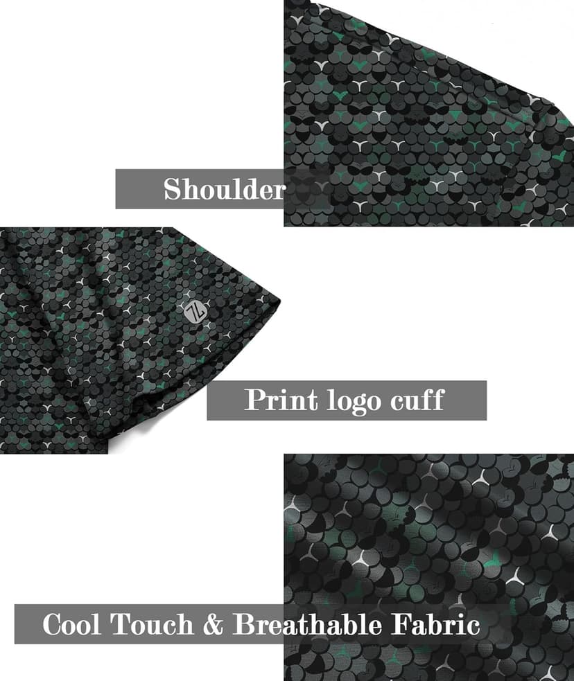 ZITY Men's Golf Shirts Short Sleeve Moisture Wicking Performance Print Patterns Casual Collared Golf Polo Shirt for Men
