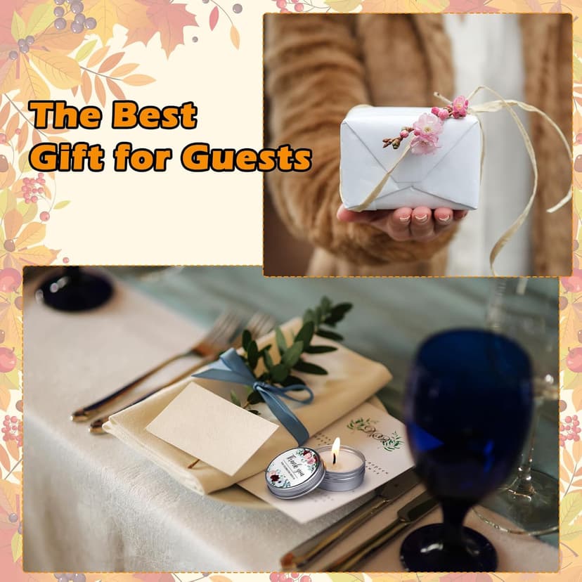 MTLEE 50 Pcs Wedding Candles Gift Favors for Guests 1 Oz Lavender Scented Soy Wax Aromatherapy Candle Favors for Bridal Shower Rustic Wedding Party Guests(Thank You)