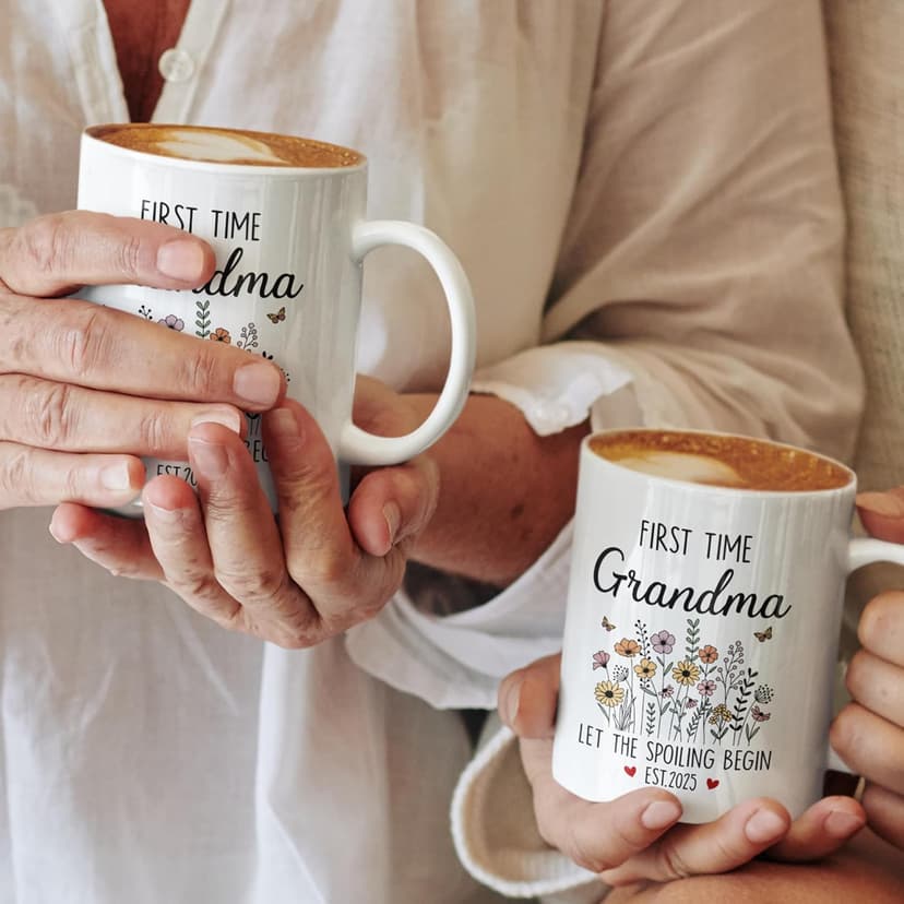 First Time Grandma Gifts, Promoted to Grandma Est 2025 Mug, Let the Spoiling Begin Cup, Soon To Be Grandmas Gift from Daughter, Pregnancy Announcement, Christmas or Grandmas To Be Mothers Day Gift