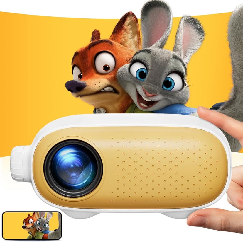 ARTSEA Mini Portable Projector for iPhone - HD 1080P Support Pico Movie Projector to Watch Cartoon, Phone Projector Compatible with HDMI, USB, TV Stick, Laptop, iOS and Android