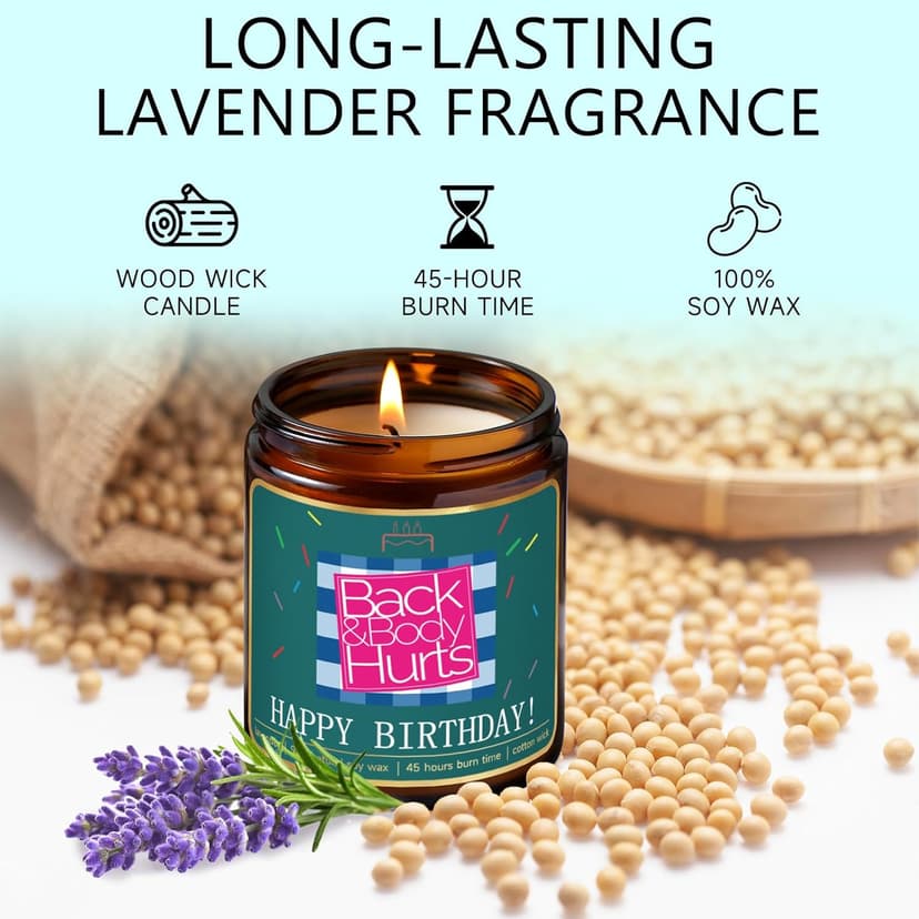 UAREHIBY Happy Birthday Candle Gifts for Women,Unique Best Friend Birthday Gifts for Her,Sister,Funny Birthday Gifts for Men,Mom,Dad,Bestie Present,16 18 21 30 40 50 60 Bithday Gifts, Brown