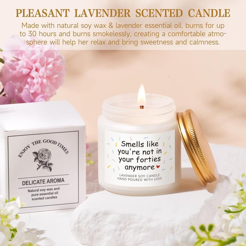 50th Birthday Gifts for Women Her, Cool Gifts for 50 Year Old Woman, Fifty Birthday Canvas Tote Bag Glass Cup Candle Gift Basket Ideas Daughter Mom Sister Friend Wife Coworkers