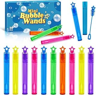 36 Pieces Mini Bubble Wands,Bubble Party Favors Assortment Toys for Kids,Themed Birthday, Halloween, Goodie Bags, Carnival Prizes, Wedding, Bubble Maker Toys for Kids,Outdoor Gifts for Girls & Boys
