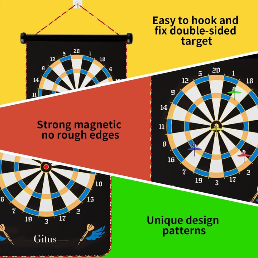 Gitus Magnetic Dart Board Indoor Outdoor Games for Kids with 12 Darts, Gifts for Teenage Boys Teen Boy Gift Ideas Gifts for Boys 8 9 10 11 12 13 14 Years Old Game Room Decor