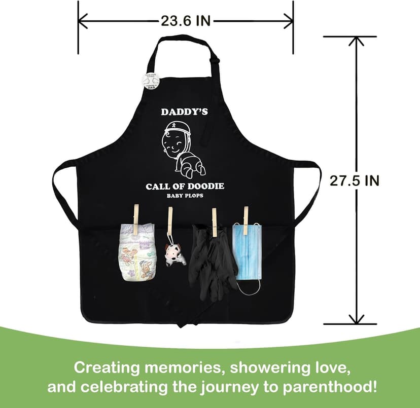 MUNIFICENCE APRON DADDY TO BE GAG GIFT, BABY SHOWER FUNNY ACTIVITY, GENDER REVEAL, NEW DADDY