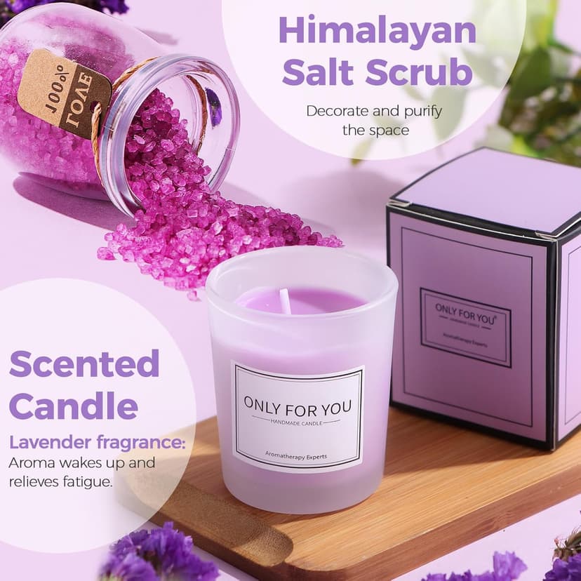 Birthday Gifts for Women, Self Care Gifts Get Well Soon Gifts,Lavender Spa Flannel Blanket Gift Set, Gift For Female Friend, Mom, Wife, Girlfriend, Sister, Teacher's Day Gift Her Birthday Gift