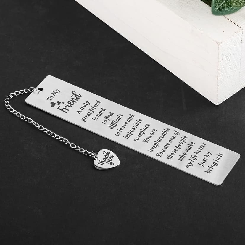 Ouligay Friend Bookmark for Women Book Lovers Gifts Friendship Bookmarks Metal Book Marker for Reading Women Best Friend Gifts for Besties BFF Long Distance Friendship Present Reader Book Club Gifts