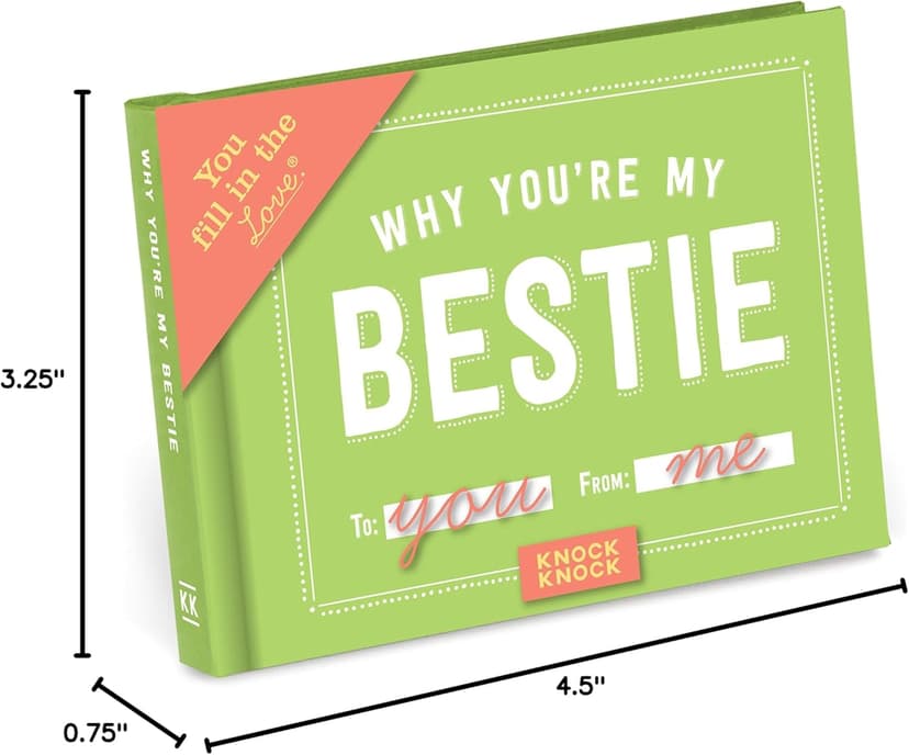 Knock Knock Why You're My Bestie Book Fill in the Love Fill-in-the-Blank Book Gift Journal, 4.5 x 3.25-Inches