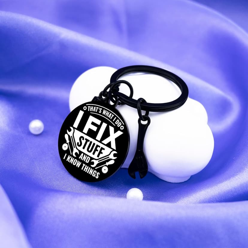 Cool Mechanic Gifts for Men Unique Maintenance Man Gifts for Him Handyman Construction Worker Carpenter Machinist Dad Keychain Thoughtful Christmas Birthday Fathers Day Presents