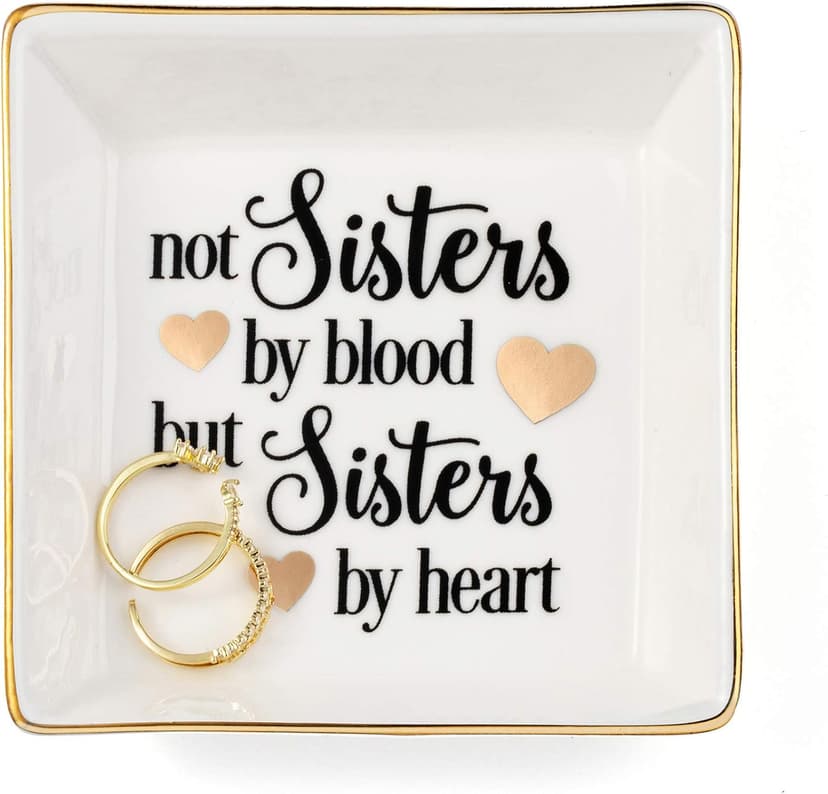 JoycuFF Friend Gifts for Women Marble Ceramic Ring Dish Trinket Tray-Gifts for Best Friend Birthday Christmas