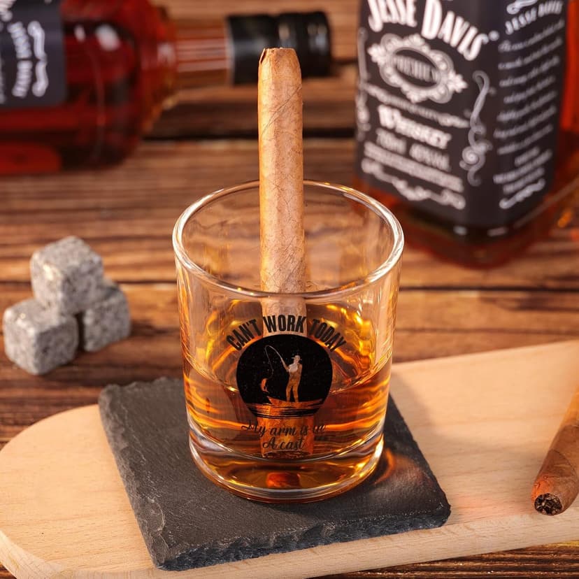 Fishing Gifts For Men, Whiskey Gifts for Men Fisherman, Fishing Gift For Man Boys Unique, Funny Bourbon Angling Gift, Whiskey Set Presents For Man