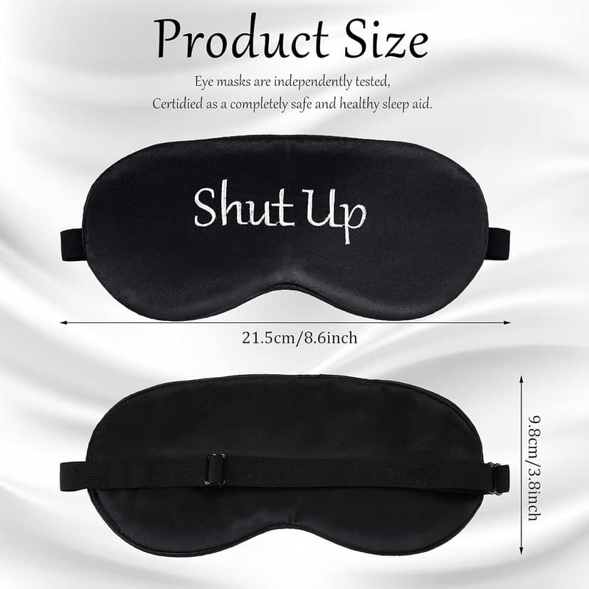 8 Pieces Sleep Mask Silk Eye Mask with Adjustable Strap Soft Blackout Blindfold Eye Cover for Women Men Full Night's Sleep, Travel, Nap, Meditation(Dark Colors)