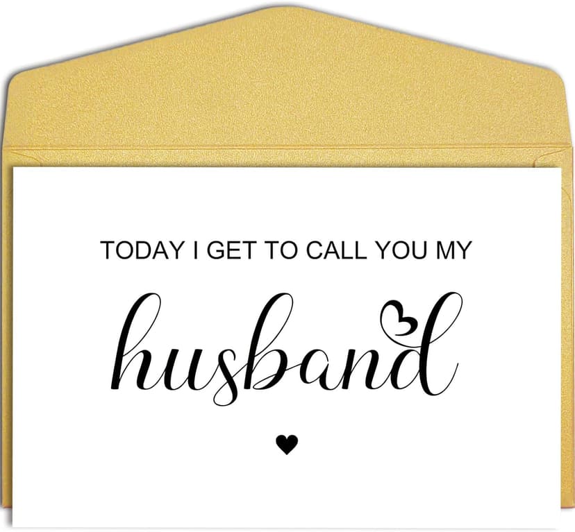 Qiliji Wedding Day Card for Groom from Bride, Husband Wedding Day Card, Husband Vow Card, Groom Gift from Bride, Today I Get To Call You My Husband Card