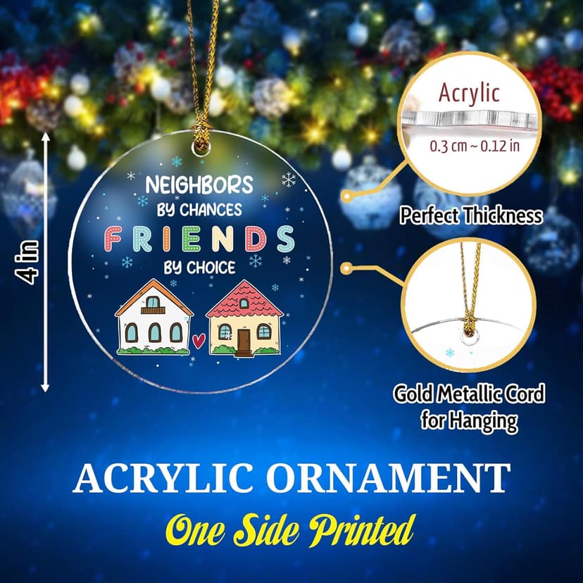 Neighbor Ornament 2025, Christmas Ornaments 2025, Neighbor Gifts Merry Christmas from Our House to Yours, Funny Glass Xmas Tree Decorations, Neighborhood Gift Ideas for Neighbors, Best Friends, Women