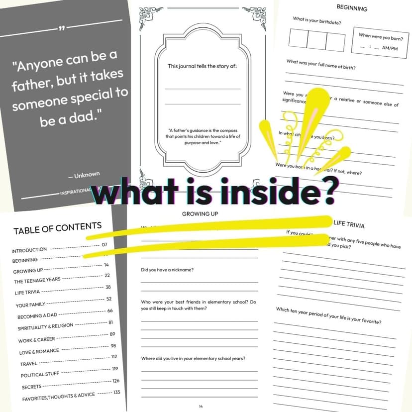 Mom And Dad I Want to Hear Your Life Story Journal (Hardcover). This Journal, Which Includes 250+ Prompt Questions, Is A Sentimental Fathers Day Gift For Dad Thanksgiving Day, Birthdays & Christmas.