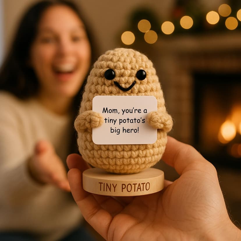 New Mom Gifts for Women - Tiny Potato with 30 Empowering Signs for New Moms - Gift for First Mothers Day - Postpartum Gift Idea for 1st Time Mother | Emotional Support Crochet for Moms After Birth