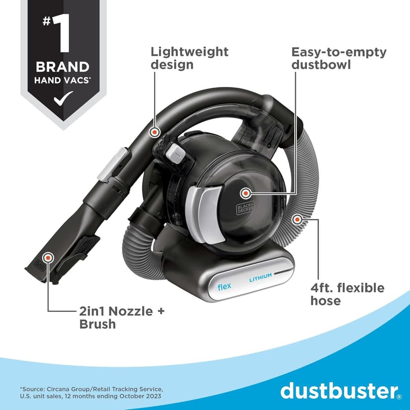 BLACK+DECKER dustbuster FLEX Cordless Handheld Vacuum, Home, Pet and Car Vacuum (BDH2020FL)