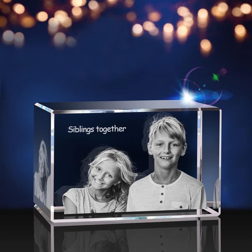 3D Crystal Photo, Christmas Personalized Gift,Customized Gifts for Wife, Women, Him, Her, Dad and Mom. Custom Picture Gifts for Christmas, Father's Day, Birthday, Wedding, Anniversary, Memorial, Picture Gift for Pet Lovers.